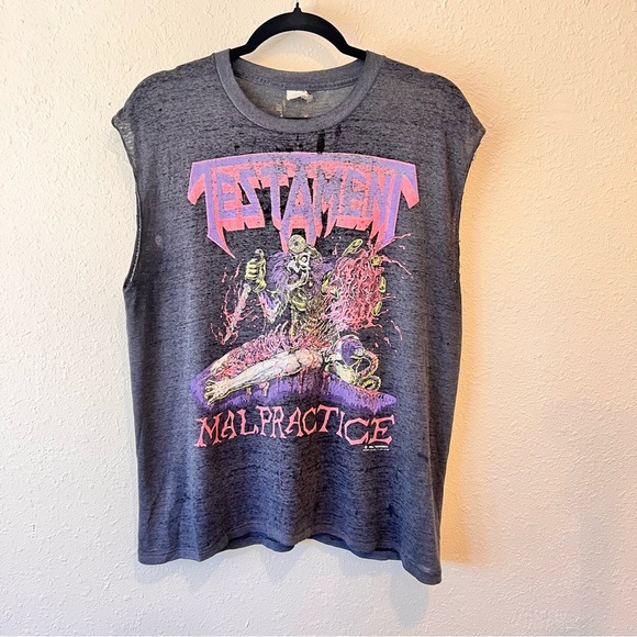 1990 Grunge Metal Testament "Malpractice" Tour Concert Band Tee Shirt Large - Picture 12 of 16